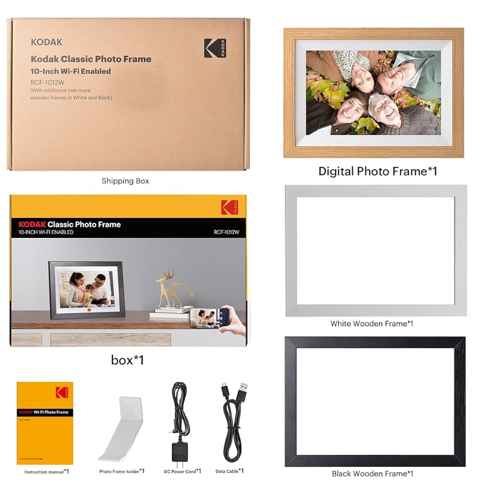 KODAK Classic Photo Frame 10-inch Wi-Fi Enabled RCF-1012W in